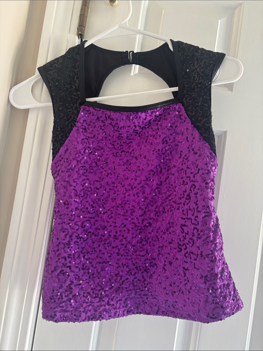 balera Purple and Black Sequin Dance Tank